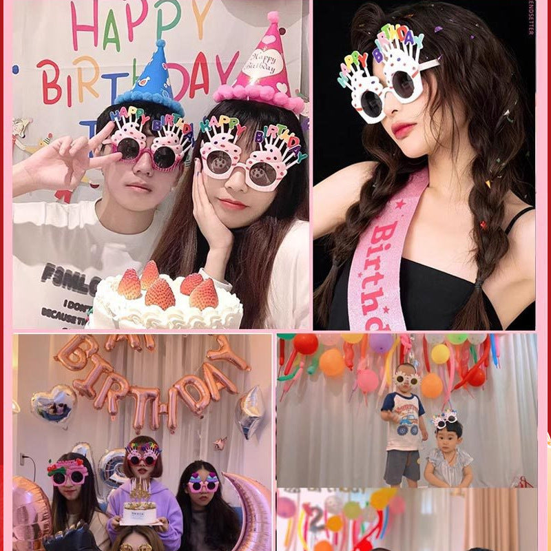 Bizarre creative party photography props, cake decorations, weekend props, Christmas birthday glasses