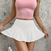 Women's Solid Color Short Skirt Tennis Skirt High Waist Pleated Mini Skirt Sports Short Skirt Golf