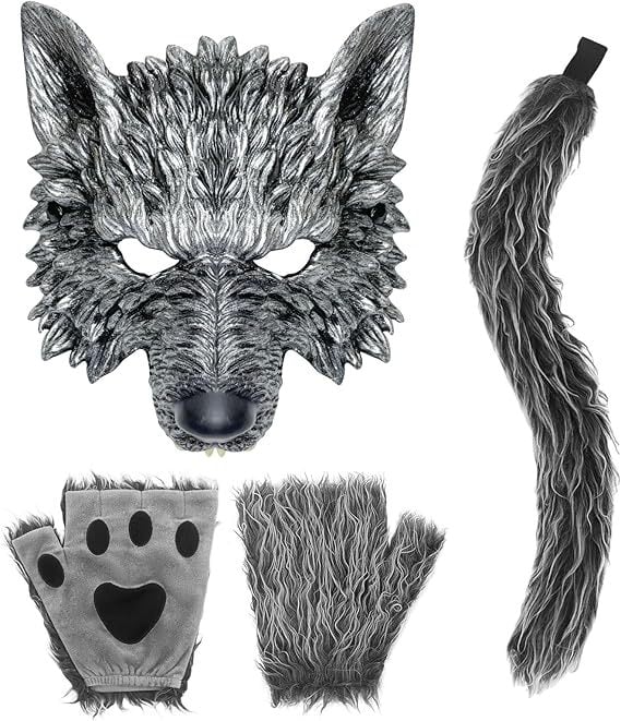 Wolf Ears Head Button Mask