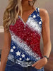 New Sleeveless Fashion Print Vest Button-down Top For Summer