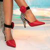 Coarse heel studded women's shoes