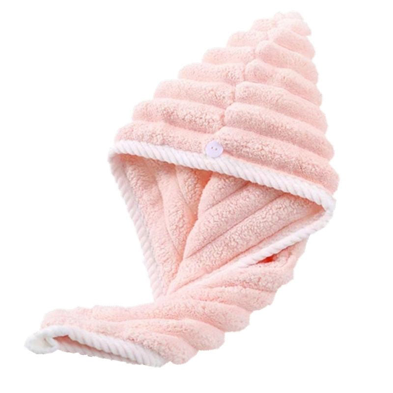 Women's Quick-dry Coral Velvet Hair Drying Hat with Wavy Pattern