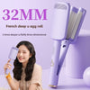 New French Egg Roll Curling Iron 32mm Deep U Water Wave Long-lasting and Hair-friendly