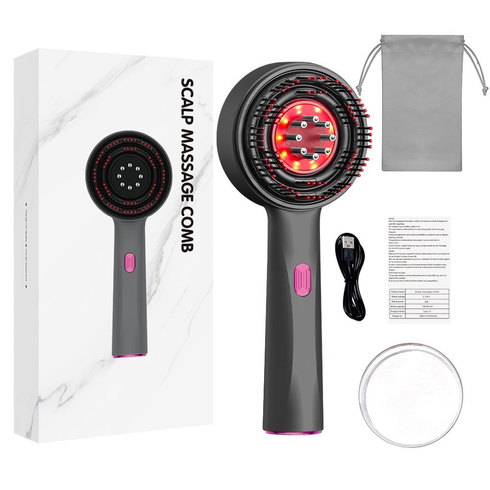 Scalp medicine applicator electric massage comb hair care comb liquid hair growth instrument red hair care comb kneading massager