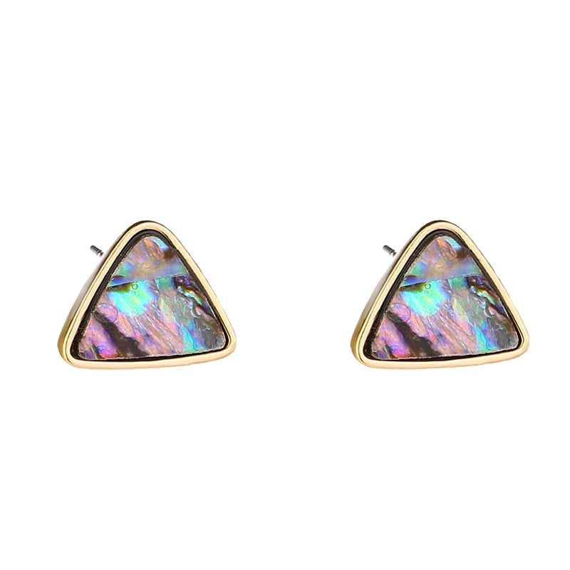 Vintage Joker Triangle Inlaid Natural Abalone Bei Earrings Women Earrings Wholesale