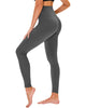 Leggings - Cropped High-waisted Solid Color Dark Gray
