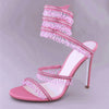 strappy open-toe shoes for walking down the runway