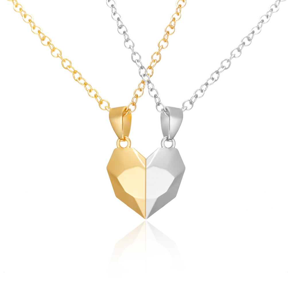 Magnetic Split Heart Couple Necklace