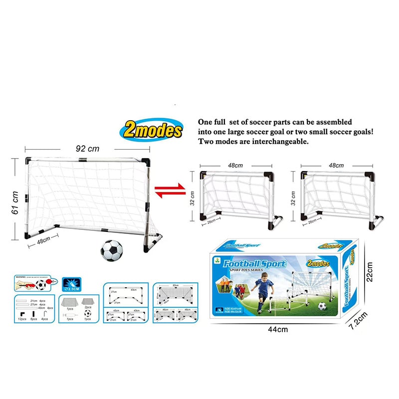 Kidsren's Plastic Football Goal Indoor and Outdoor Sports Toys Large Two-In-One Simple Portable Football Goal