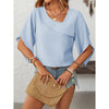 Womens Tops Dressy Casual 3 4 Sleeve Asymmetrical V Neck Work Shirts Blouses