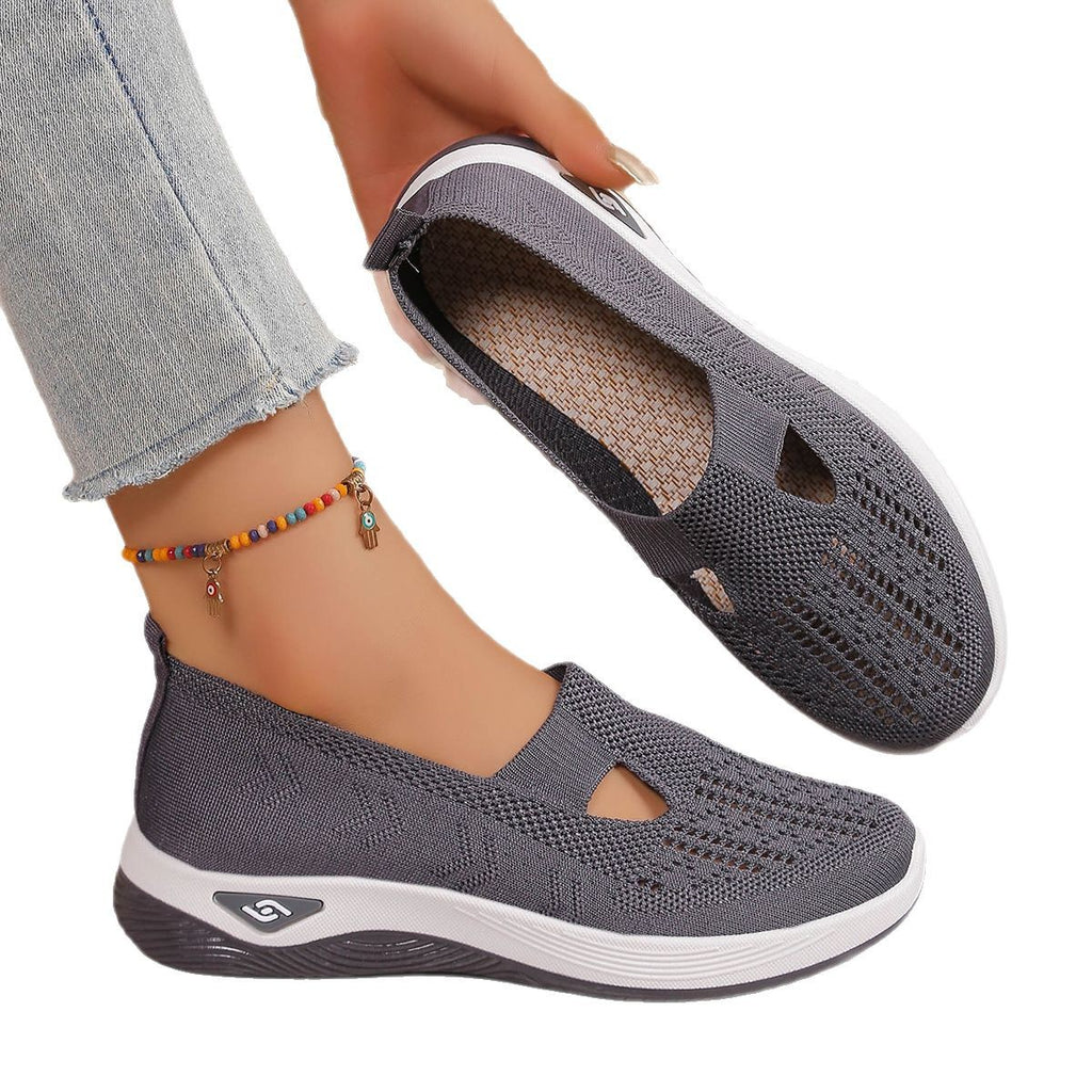 Large-size casual comfortable women's leather shoes