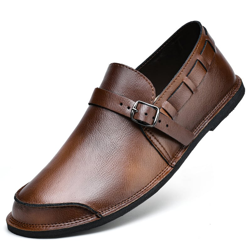 Men's lazy casual leather shoes for spring and autumn