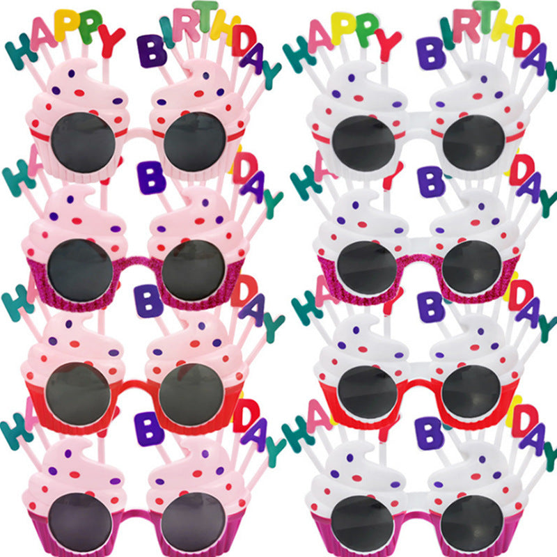Bizarre creative party photography props, cake decorations, weekend props, Christmas birthday glasses