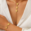 European and American three-dimensional flower tassel round snake chain Japanese and Korean new fashion stainless steel long temperament pendant suit