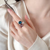 New Adjustable Zircon Crystal Square Circle Opening Ring