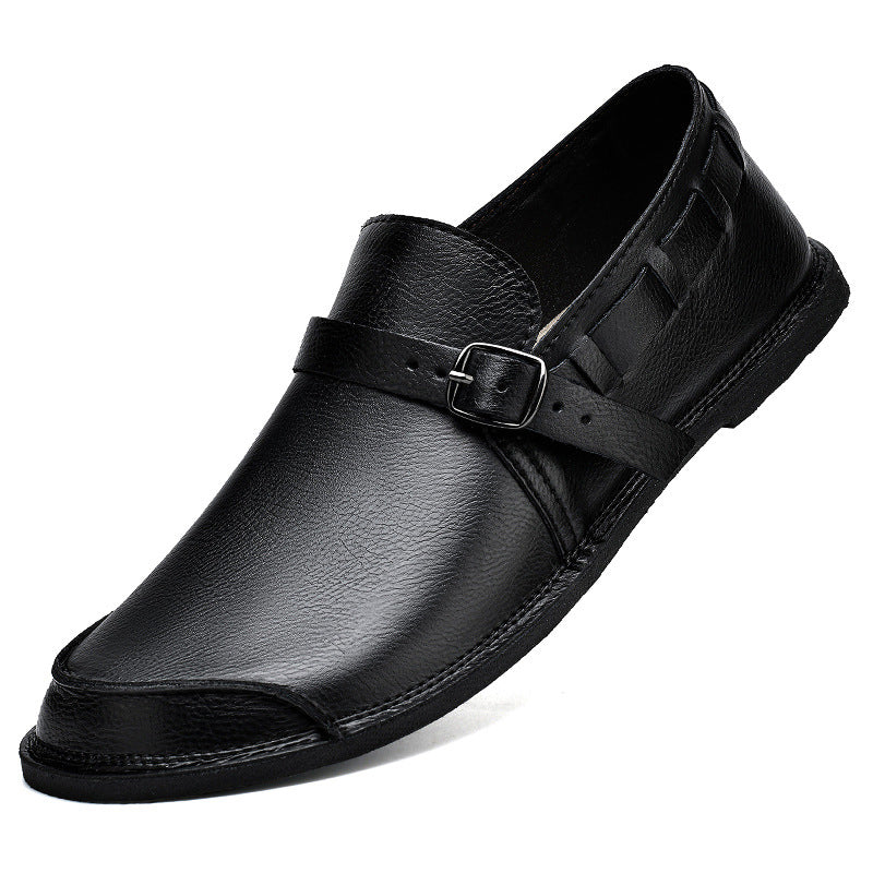 Men's lazy casual leather shoes for spring and autumn