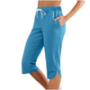 Women's Capri Leggings Drawstring High Waisted Sweatpants Lounge Running Gym Short With Pockets