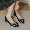 Shallow-mouthed evening breeze bean shoes, soft leather and soft soles, large-sized women's shoes