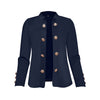 Plus Size Women's Solid Color Double Breasted Long Sleeve Top - Button Cuff Casual & Office Wear