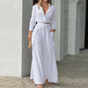 Women's Plus Size Elegant Pant Set - Crisscross Detail Top & Wide Leg Pants With Pockets Office & Casual Outfit