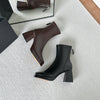 French high-heeled waterproof boots