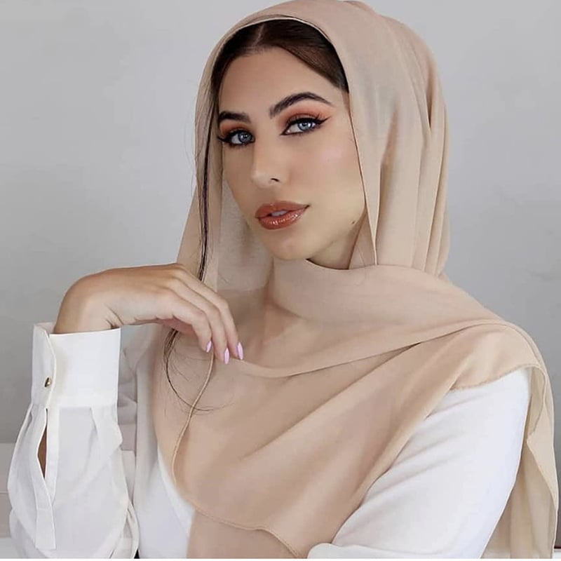 Monochrome Pearl Chiffon Bubble Scarf