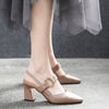 Women's Casual Square Toe Back Empty Sandals with Chunky Heel