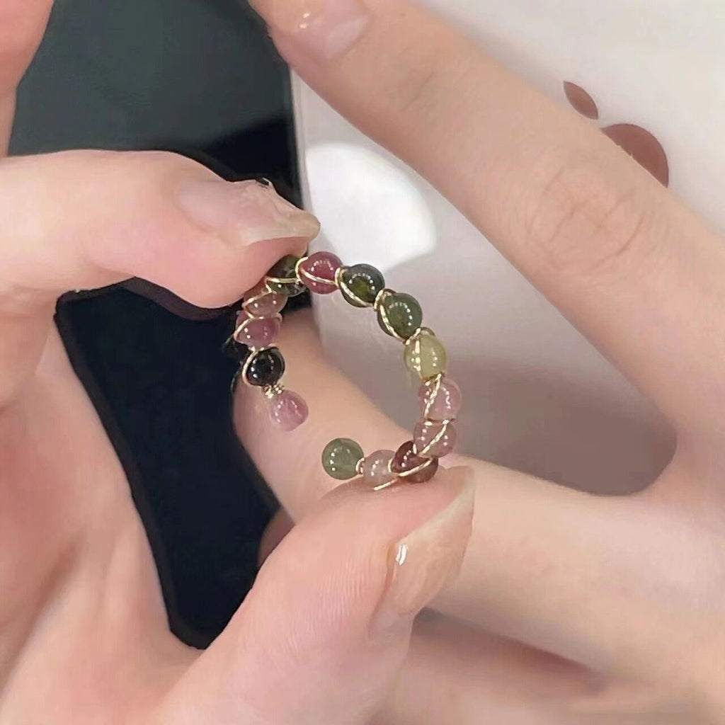 Beaded open ring