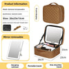 The makeup bag comes with a mirror and a lamp