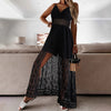Women's Summer Elegant Lace Jumpsuit - V-Neck Sleeveless Romper With Intricate Detailing