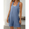 Womens Summer Casual Loose Tank Romper Sleeveless Scoop Neck Jumpsuit Shorts Romper With Pockets