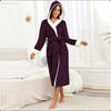 Local Stock Plush Oversize Winter Soft Warm Long Flannel Bathrobe With Hooded Women Thick Night Fleece Bath Robes Dressing