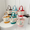 Cartoon-printed bucket bag