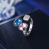 New Adjustable Zircon Crystal Square Circle Opening Ring
