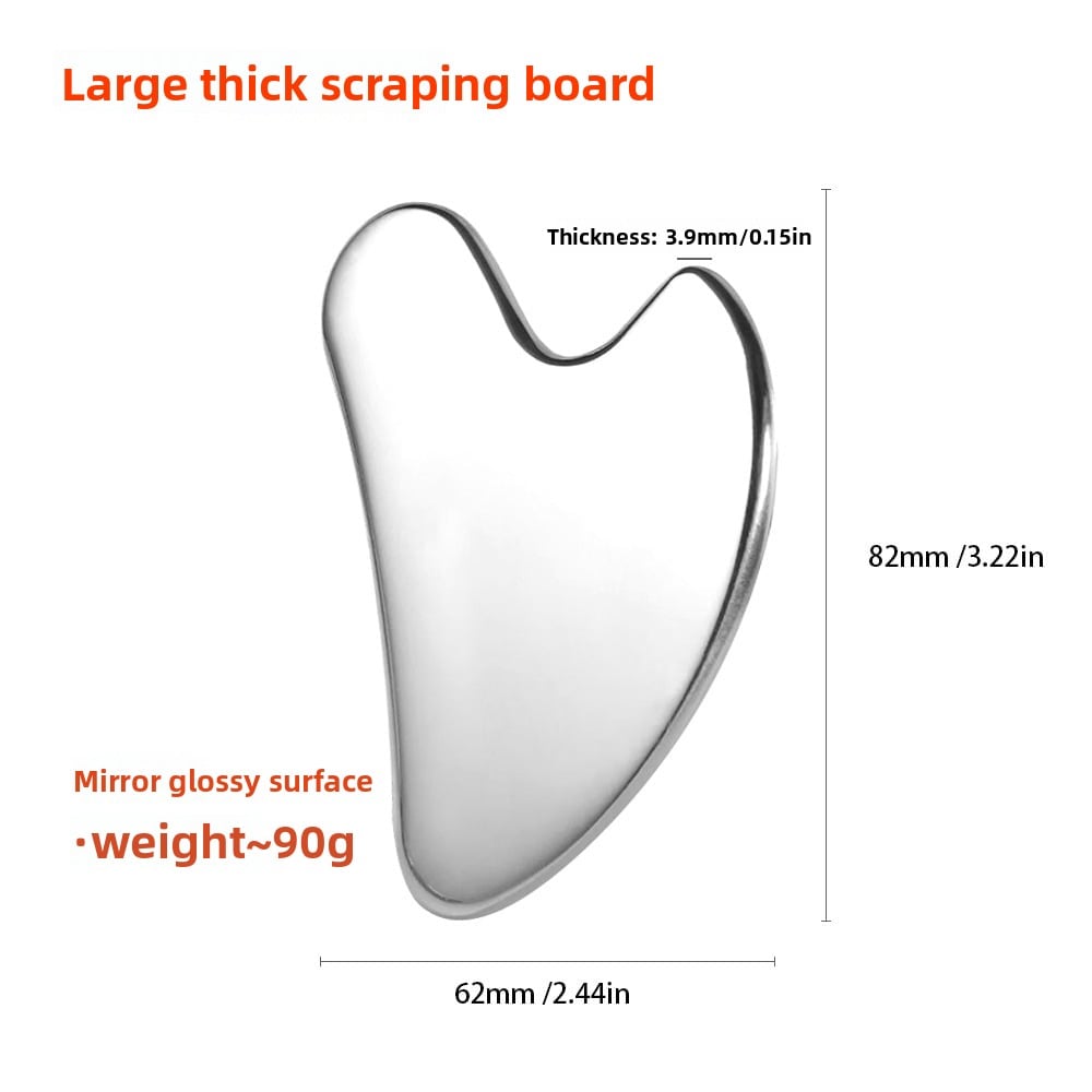 Stainless steel gua sha board large heart-shaped face scraping firming lifting massage board multifunction heart-shaped fascia knife