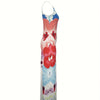 Ladies' V-neck Floral Print Thigh Slit Highlights Figure, Hip Hugging Long Skirt