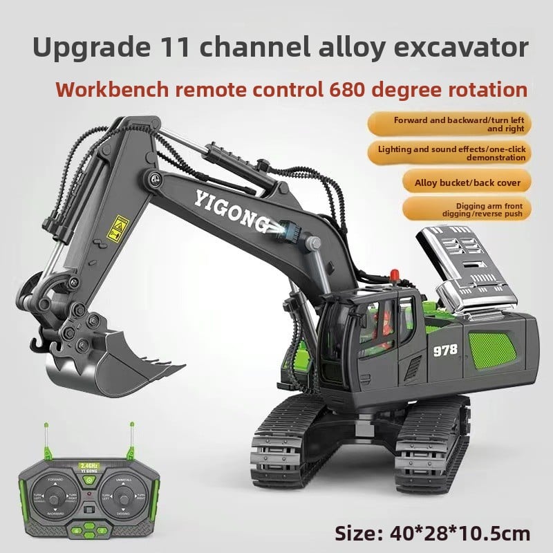 children's remote control excavator engineering vehicle alloy digging dump truck bulldozer toys