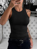 2 Piece Women's Vest Sexy Crew Neck Bottom Layer Wear Top Outside