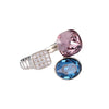 New Adjustable Zircon Crystal Square Circle Opening Ring