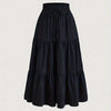 Women's Solid Color High-Waist Knot Detail Flowy Pleated Midi Skirt - Elegant A-Line Skirt For Spring Summer