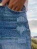 Women's High-Waisted Stretch Skinny Flare Jeans - Vintage Street Style, Distressed Denim With Button And Zipper Fly Closure - Comfortable Blend Casual Pants For Casual Attire
