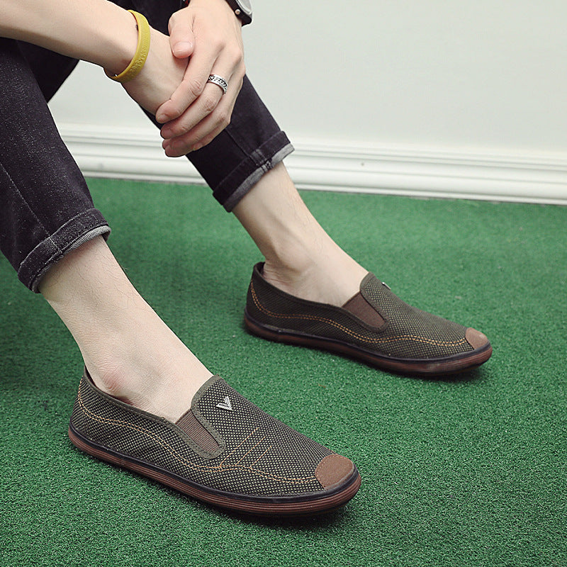 Canvas Shoes Men's Casual Cloth Shoes Breathable Old Middle Aged Casual Shoes