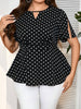 Ladies' Plus Size Elegant Polka Dot Blouse - Summer Fashion Office Shirt