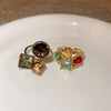 Colorful Zircon Geometric Open Ring ? Multi-Layer Oval Statement Design