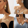 Personalized conch and starfish pendant necklace earrings