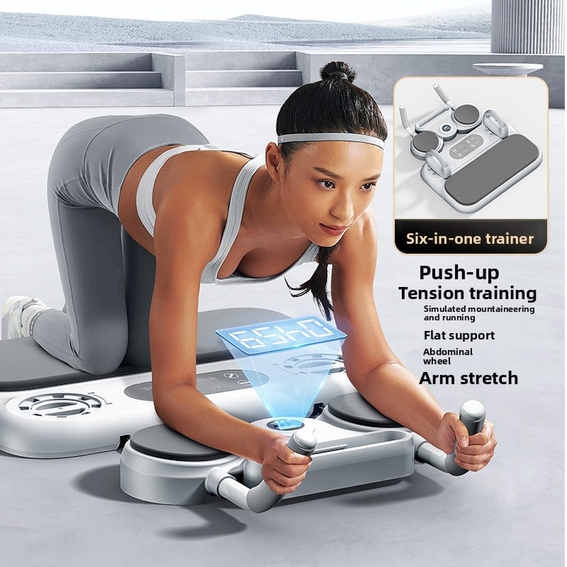 Multifunctional web web web roll wheel automatic rebound push-up flat support trainer thin belly fitness equipment