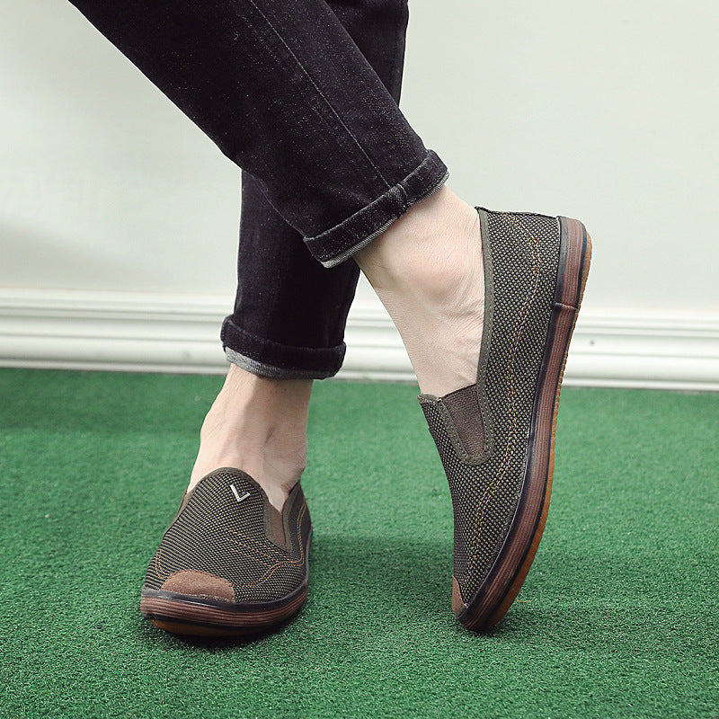 Canvas Shoes Men's Casual Cloth Shoes Breathable Old Middle Aged Casual Shoes