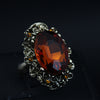 Crystal adjustable ring for women