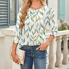 Womens Dressy Casual 3 4 Sleeve Tops Summer Trendy Puff-Sleeve Crew Neck Blouses With Smocked Cuffs