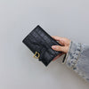 Crocodile-patterned embossed small wallet